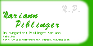 mariann piblinger business card